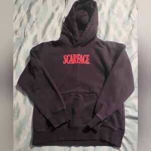 Scarface Hoodie H&M Black‎ Double Sided Tony Montana Hooded Sweatshirt Men's S